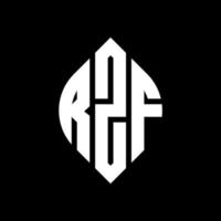 design de logotipo de carta de círculo rzf com forma de círculo e elipse. letras de elipse rzf com estilo tipográfico. as três iniciais formam um logotipo circular. rzf círculo emblema abstrato monograma carta marca vetor. vetor