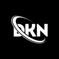 logotipo dk. carta dk. design de logotipo de carta dkn. iniciais dkn logotipo ligado com círculo e logotipo monograma maiúsculo. dkn tipografia para marca de tecnologia, negócios e imóveis. vetor