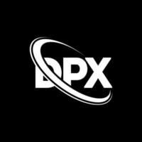 logotipo dpx. carta dpx. design de logotipo de carta dpx. iniciais dpx logotipo ligado com círculo e logotipo monograma maiúsculo. tipografia dpx para marca de tecnologia, negócios e imóveis. vetor