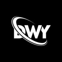 logotipo dwy. carta dwy. design de logotipo de letra dwy. iniciais dwy logotipo ligado com círculo e logotipo monograma maiúsculo. tipografia dwy para marca de tecnologia, negócios e imóveis. vetor