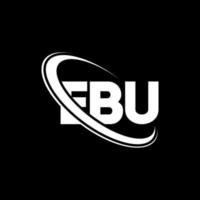 logotipo ebu. carta de ebu. design de logotipo de carta ebu. iniciais ebu logotipo ligado com círculo e logotipo monograma maiúsculo. tipografia ebu para marca de tecnologia, negócios e imóveis. vetor