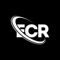 logotipo ecr. carta ecr. design de logotipo de carta ecr. iniciais ecr logotipo ligado com círculo e logotipo monograma maiúsculo. tipografia ecr para marca de tecnologia, negócios e imóveis. vetor