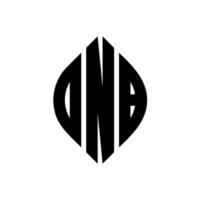 design de logotipo de carta de círculo onb com forma de círculo e elipse. letras de elipse onb com estilo tipográfico. as três iniciais formam um logotipo circular. onb círculo emblema abstrato monograma carta marca vetor. vetor