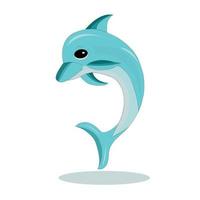 ilustração de desenho animado de personagem de peixe golfinho fofo vetor
