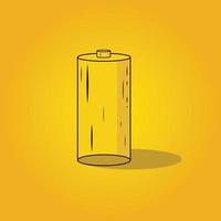 ilustração de bateria forte amarela, ícone de vetor de bateria