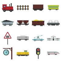 ferrovia definir ícones planos
