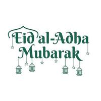 eid al adha saudação tipografia vetor