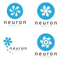 logotipo de neurônio ou design de logotipo de célula nervosa, ícone de modelo de ilustração de logotipo de molécula com conceito de vetor