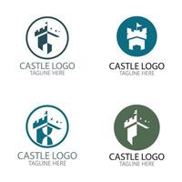 modelo de design de ilustração vetorial símbolo de logotipo de castelo vetor