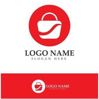 logotipo de comércio eletrônico e design de logotipo de loja online com conceito moderno vetor