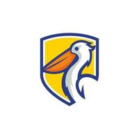 modelo de vetor de design abstrato de logotipo de pássaro pelicano