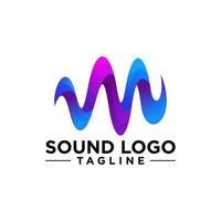 modelo de vetor de logotipo de onda sonora