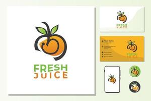 logotipo de suco de frutas. logotipo de bebida fresca vetor