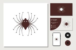 logotipo de aranha simples moderno abstrato vetor