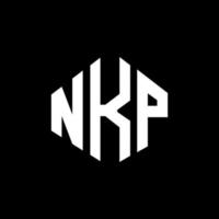 design de logotipo de carta nkp com forma de polígono. nkp polígono e design de logotipo em forma de cubo. modelo de logotipo de vetor hexágono nkp cores brancas e pretas. nkp monograma, logotipo de negócios e imóveis.