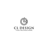 lc, cl design de sinal de logotipo vetor