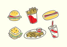 Vetor de desenhos animados de fast food