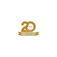 sinal de logotipo de aniversário de 20 anos vetor