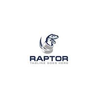 design de sinal de logotipo de raptor e aço vetor