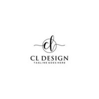 lc, cl design de sinal de logotipo vetor