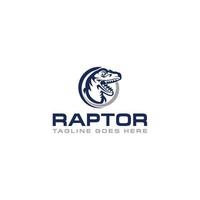 design de sinal de logotipo criativo raptor vetor