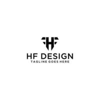 hf, fh design de sinal de logotipo inicial para sua empresa vetor
