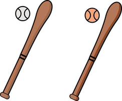 ilustração vetorial de ícone de desenho animado de taco de beisebol e esporte de beisebol vetor