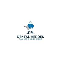 vetor de design de modelo de logotipo de herói dental