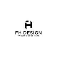 hf, fh design de sinal de logotipo inicial para sua empresa vetor