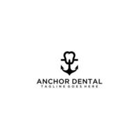 inspiração de modelo de design de logotipo dental âncora vetor