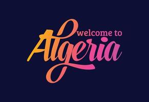 bem-vindo à ilustração de design de fonte criativa de texto de palavra de argélia. sinal de boas-vindas vetor