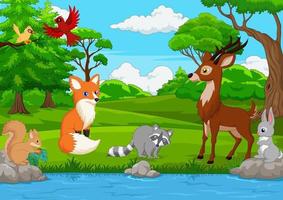 animal selvagem dos desenhos animados na selva vetor
