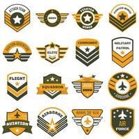 conjunto de logotipo da força aérea, estilo simples vetor