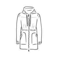 esboço de vetor de jaqueta de casaco de inverno