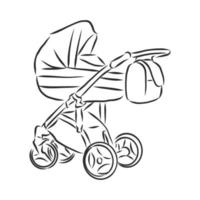 desenho vetorial de carrinho de bebê vetor