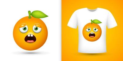 laranja na camisa branca. vetor