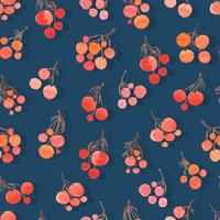 cachos de aquarela de outono sazonal de frutas vetor padrão sem emenda