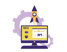 conceito moderno de design plano de vetor de mecanismo de busca seo