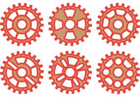 Pacote de vetores de roda de bicicleta vermelha