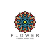 design de logotipo floral, vetor de arte mandala, para marca da empresa, adesivo de banner ou produto