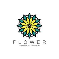 design de logotipo floral, vetor de arte mandala, para marca da empresa, adesivo de banner ou produto