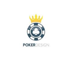 design de logotipo de ficha de pôquer real