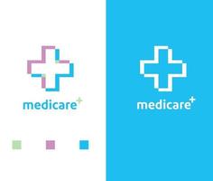 design de logotipo de marca médica medicare vetor