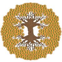 árvore de dinheiro com moedas de dólar. um símbolo tradicional do feng shui para atrair riqueza e prosperidade. ilustração colorida. vetor
