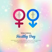 vetor de design de dia de saúde sexual colorido isolado em fundo pastel de arco-íris