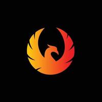 círculo Phoenix fogo gradiente abstrato marca pictórica emblema logotipo símbolo icônico criativo moderno mínimo editável em formato vetorial vetor