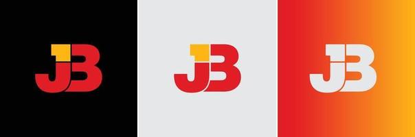 jb j3 logotipo criativo moderno alfabeto mínimo jb monograma de marca de letra inicial editável em formato vetorial vetor