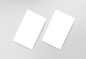 cartão de visita de cartaz em branco branco modelo de maquete isolado branding flyer convite banner corporativo ilustração de sombra realista vitrine de apresentação de escritório vetor