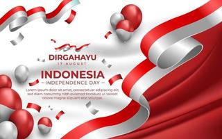 modelo de banner de paisagem do dia da independência da indonésia vetor