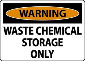 aviso rótulo de armazenamento de resíduos químicos apenas vetor